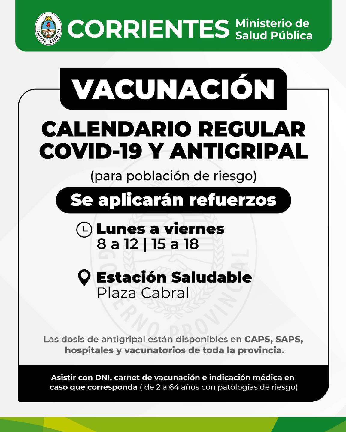 Salud Pública recuerda quiénes deben recibir la vacuna antigripal y refuerzos por Covid-19
